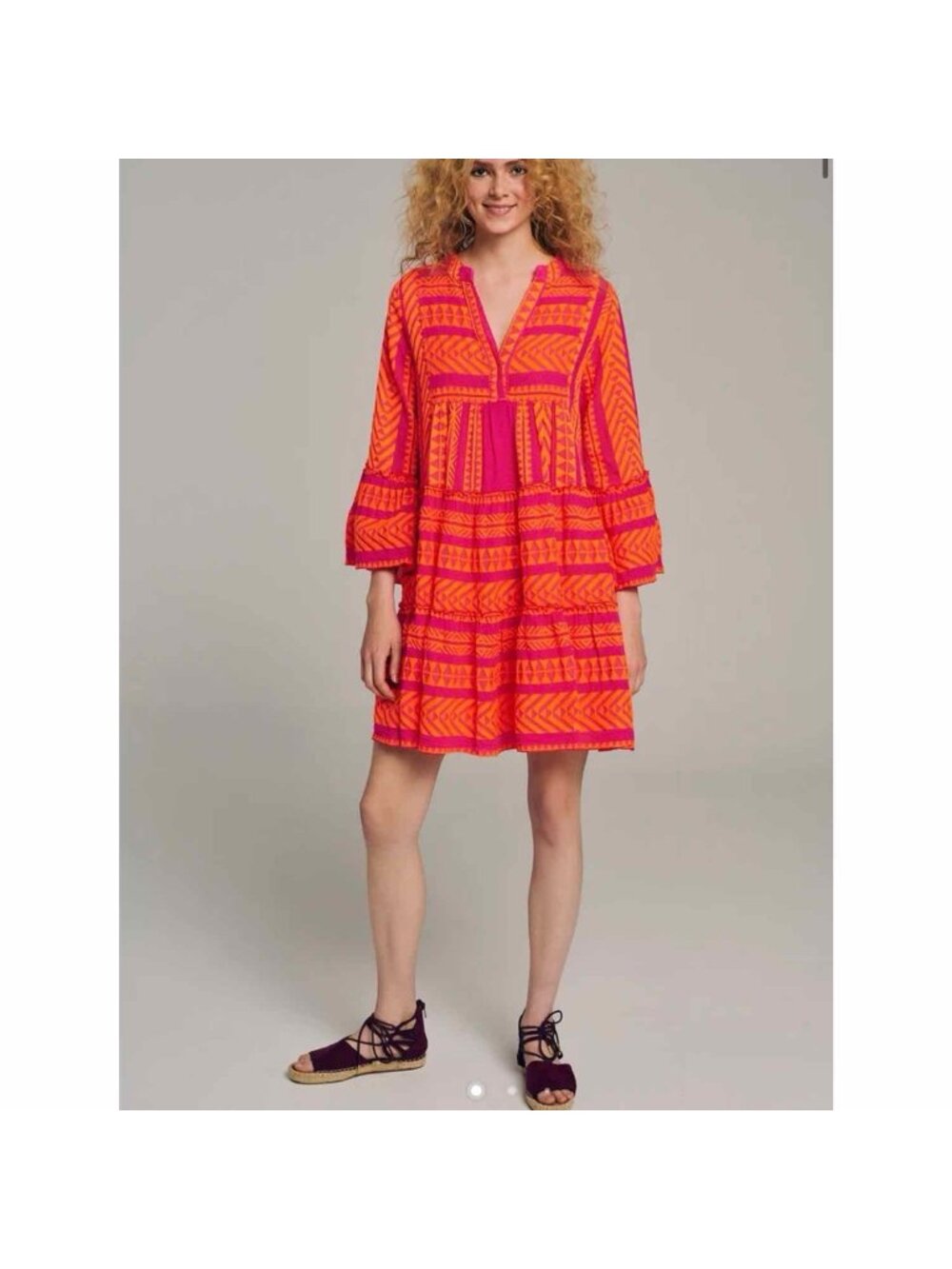 Devotion Twins Ella Short Dress Red Fushia Boho Anthropologie